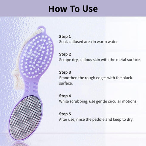 Nykaa Naturals Foot Care Kit - 4 in 1 Pedicure Tool, Nail Clipper, Feet Scrubber - Lavender - 3 pc