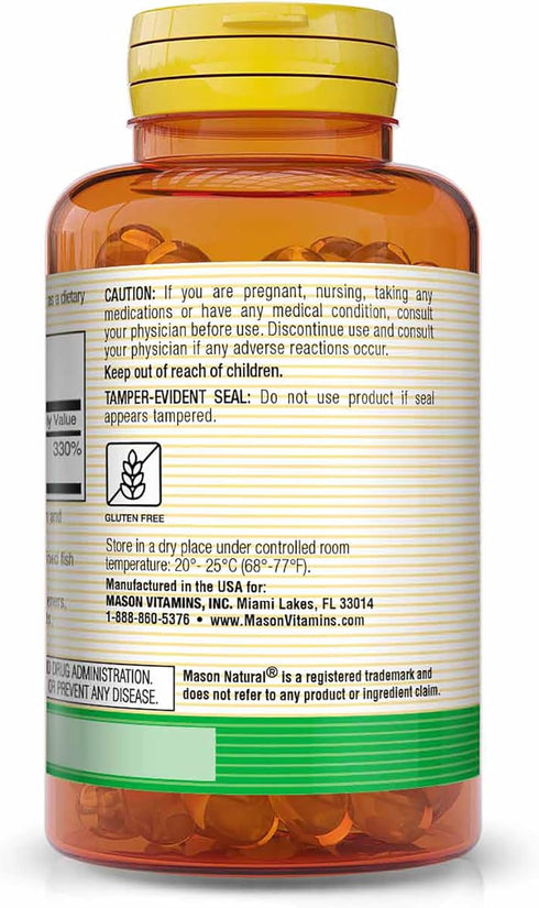 MASON NATURAL Vitamin A 3,000 mcg 10000 IU - 100 Count, from Fish Liver Oil, Promotes Healthy Vision, Supports a