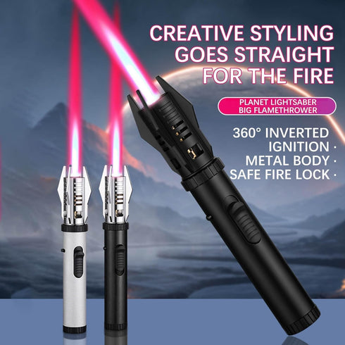 Torch Lighter, Bright Fire Lighter with Safety Lock, Adjustable Flame for Candles, BBQ Baking, Camping Gift