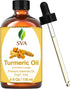 SVA Turmeric Essential Oil – 4 Fl Oz – 100% Natural for Diffuser, Hair Care, Skin Care, Aromatherapy, with Dropper