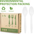 Compostable Spoon,100 Biodegradable Silverware for Party,Large Disposable Utensil Eco Friendly Durable and Heat Resistant,Alternative to Plastic Spoon