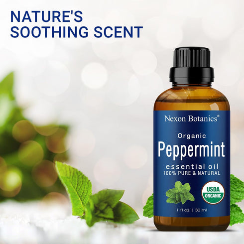 Organic Peppermint Essential Oil 30 ml, Pure Natural Oils for Aromatherapy, DIY, Candle and Soap Making