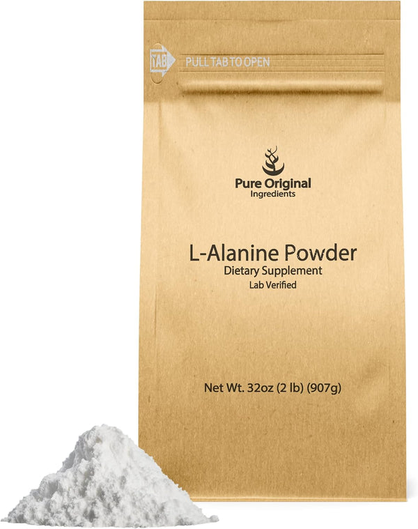 PURE ORIGINAL INGREDIENTS L-Alanine Powder (2 lb) - Lab Verified, Always Pure, No Fillers