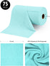 Microfiber Cleaning Cloth Roll - 75 Pack, Tear Away Towels, 12" x 12", Reusable Washable Rags (Blue)
