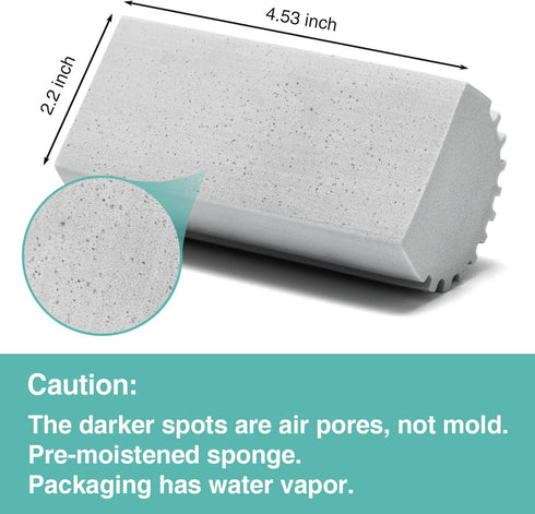 6 Pack Damp Dusting Sponge Duster, Grey Reusable Household Cleaning Sponge Tool