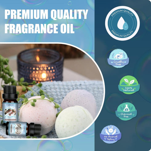Clean Fragrance Oils Set, Premium Essential Oils for Diffuser, Soap & Candle Making Scents