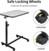 Kcelarec Adjustable Overbed Bedside Table with Wheels,Mobile Laptop Computer Standing Desk Cart (Gray)