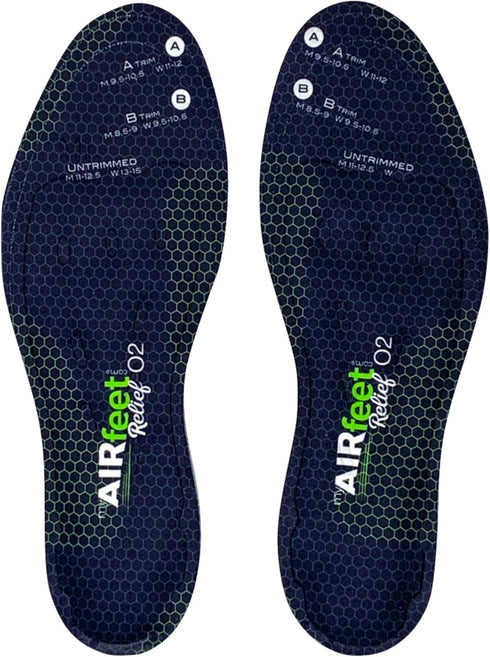 Dynamic Active Arch Support, AIRfeet Relief O2, Shoe Insoles Relieve Plantar Fasciitis,
