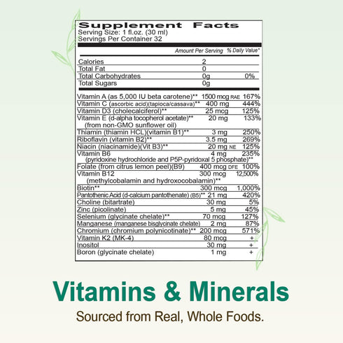 Vital Earth Minerals Super Multi Liquid Multivitamins for Women, Men & Kids, 32 Oz with Fulvic Acid