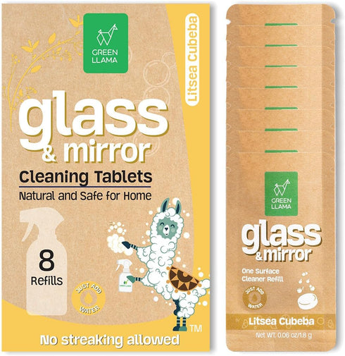 Window and Glass Refill 8-Pack, Certified Compostable Natural Cleaning Solution, Eco-Friendly