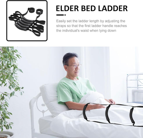 TOYANDONA Adjustable Multi-Layer Bed Ladder Pull up Strap for Elderly and Disabled Patients, Bed Assist Rope