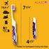 4 Pack Comfort Hold Travel Toothbrush, Folding Medium Bristle Brushes, Compact Size, TSA Approved