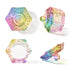 KADS 6Pcs Mini Colorized Glaze Nail Art Dappen Dish, Hexagon Crystal with Cap