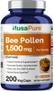 NusaPure Bee Pollen 1500mg, 200 Veggie Caps (100% Vegetarian, Non-GMO, Gluten Free)
