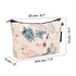 WANDF Cosmetic Bag for Women, Mini Makeup Organizer Pouch, Water Resistant, Girls Gift (Beige Flamingo)