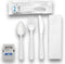 Heavy Duty Plastic Utensils Combo Set, Wrapped Silverware Variety Pack, 50 Disposable Forks, Spoons, Knives, Napkins,