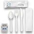 Heavy Duty Plastic Utensils Combo Set, Wrapped Silverware Variety Pack, 50 Disposable Forks, Spoons, Knives, Napkins,