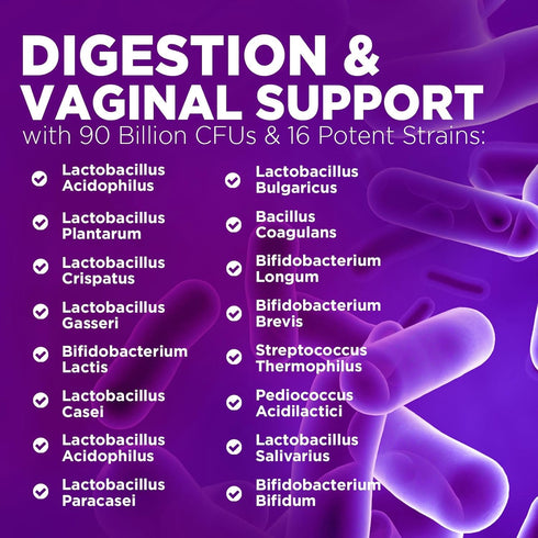 Probiotics for Women with Prebiotics - 90 Billion CFU, 16 Strains, Cranberry & D-Mannose - 60 Capsules for Health