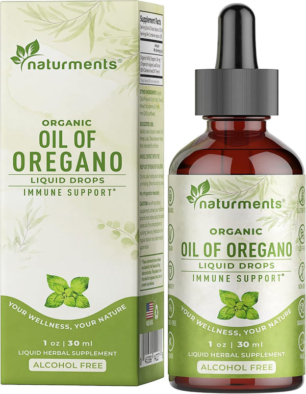 Naturments Oregano Oil Drops for Immune Support & Gut Health. Vegan, Non-GMO,