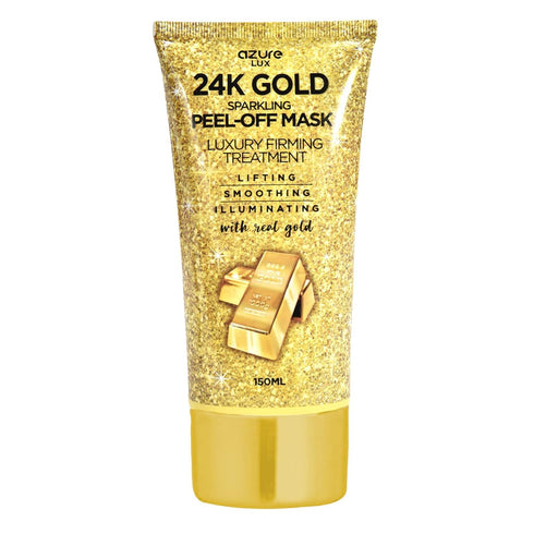 AZURE 24K Gold Firming Peel Off Face Mask, Anti-Aging, Illuminating, with Hyaluronic Acid and Collagen, 150mL