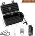 Flauno Travel Cigar Humidor - Portable Cigar Case Kit with Lighter (Without Gas), Cutter, Holder, Humidifier & Dropper,
