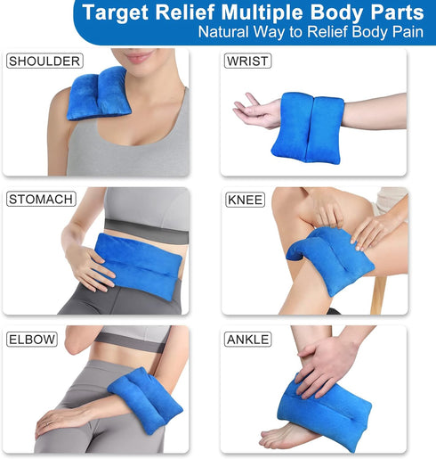 Atsuwell Microwave Heating Pad for Pain Relief, Moist Heat Pack for Cramps, Neck, Shoulders, Back Pain (Blue)