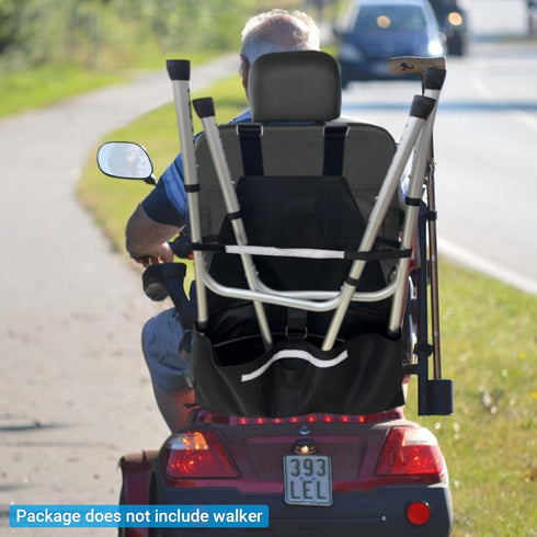 24.4" 25W 11.4D Walker Holder for Mobility Scooters & Power Chairs - Rollator Stand Support Storage Accessories, L x x