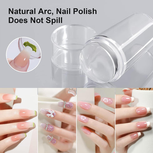 Nail Art Stamper - Clear Silicone Nails Stamping Jelly with Scraper, Transparent DIY Manicure Nail Art Tool