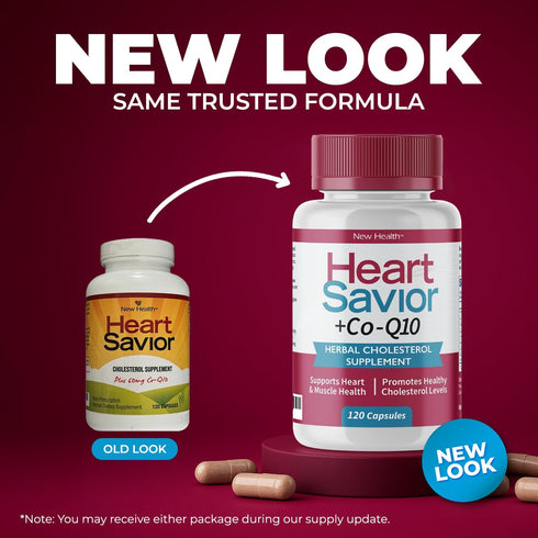 Mountain Health CoQ10, 7-Ingredient (120 HeartSavior Natural Cholesterol Support Supplement with Red Yeast Rice, Plant