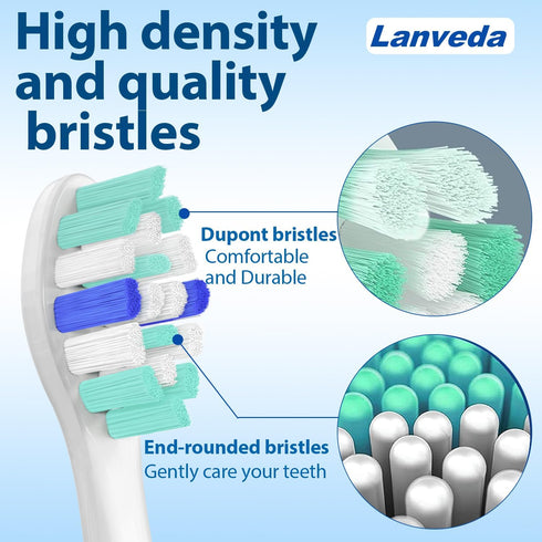 Toothbrush Replacement Heads for Philips Sonicare, C2 Brush Heads Compatible with ProtectiveClean 4100, 8 Pack