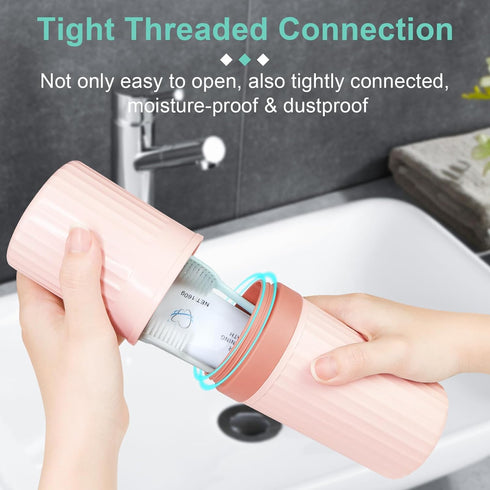 Mulbozy Travel Toothbrush Holder, Large Travel Toothbrush Cup Case, Portable Travel Toothbrush Toothpaste Makeup