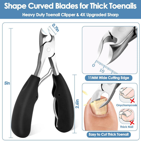 Modacraft Podiatrist Toenail Clippers, Professional Thick & Ingrown Toe Nail Clippers for Men Seniors, Nail Cutter Kit