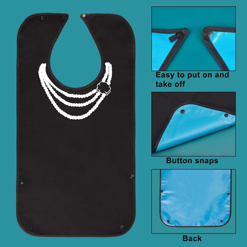 Washable Classic Check Adult Bibs - CREATCABIN Waterproof Bibs for Elderly Care