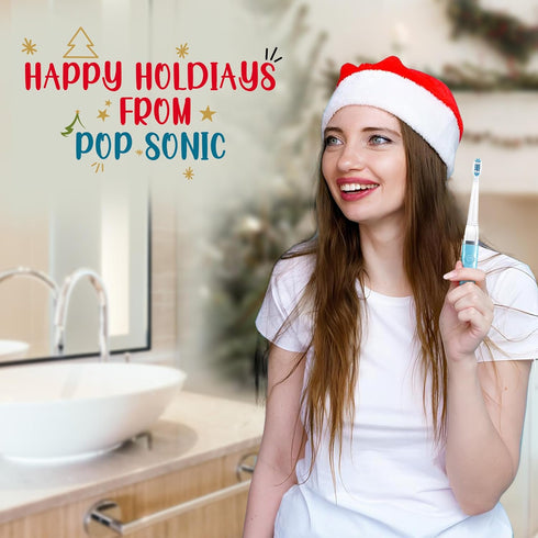 Pop Sonic USB Rechargeable Toothbrush (Purple) | Up to 40,000 Strokes/Minute, Long-Lasting Dupont Bristles, Timer &