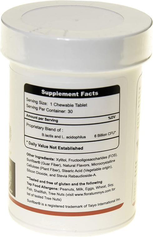 Kids Chewable Probiotic Prebiotics: Non-Dairy, Gluten & Sugar-Free, Vegan, Berry Flavor (1 Bottle)