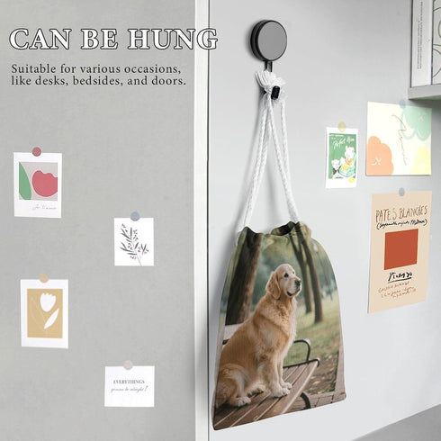 HETPLSD 20 25cm, Canvas Drawstring Bags * Double Sided Printed Portable Storage Pouch for Jewelry & Toys, Reusable Dog