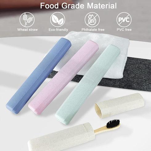 Mulbozy 4 Packs Portable Travel Toothbrush Case, Breathable Plastic Toothbrush Holder for Home, Travel, Business