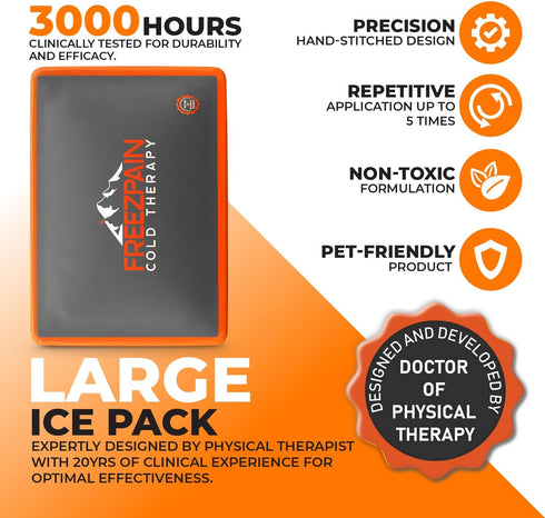 Cold Therapy Gel Pack for Pain Relief, Muscle Soreness, Swelling, Post Surgery - Large 11" x 14.9"