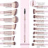 Makeup Brushes, 18 Pcs Professional Premium Synthetic Makeup Brush Set with Case, Foundation Kabuki Eye Travel Make up Brushes sets (Pink Gold)