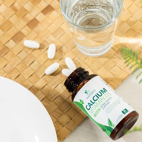 Calcium 1200 mg Plus Vitamin D3, 60 Tablets, Bone Health & Immune Support