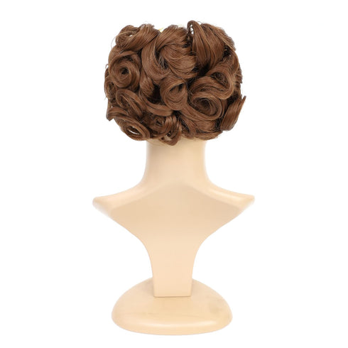 SWACC Short Messy Curly Dish Hair Bun Extension Easy Stretch Hair Combs Clip in Ponytail Extension Scrunchie Chignon