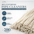 (200) Lova Pipe Cleaners Bulk, Hard Bristle Chenille Stems for Cleaning Glass Pipes, 6 Inches
