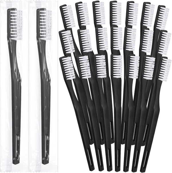 CHENGU 200 Pack Individually Wrapped Disposable Toothbrush, Bulk Single Use Soft Bristle Adult Toothbrush for Hotels