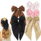 MHDGG 5Pcs Black Satin Oversized Bowknot Hair Accessories - Large Hair Ribbons and Long Tail Hair Bows
