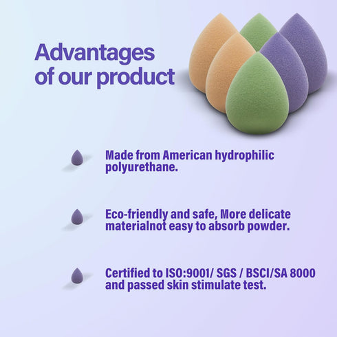Snowflakes Mini Beauty Makeup Sponge Blender, 6 pcs, Latex Free for Detailed Application