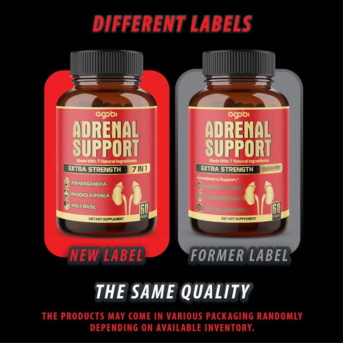 agobi 7in1 Adrenal Support Supplement - Concentrated Ashwagandha, Panax Ginseng, Rhodiola Rosea & More, 60 Capsules for