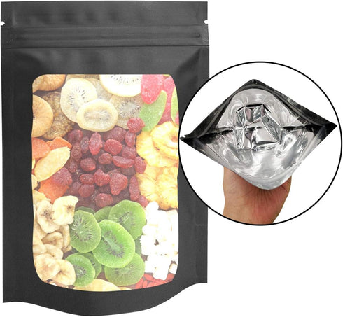 100 Pack Stand-Up Mylar Bags - 3.1 x 5.1 Inch Resealable Smell Proof Bags with Clear Window