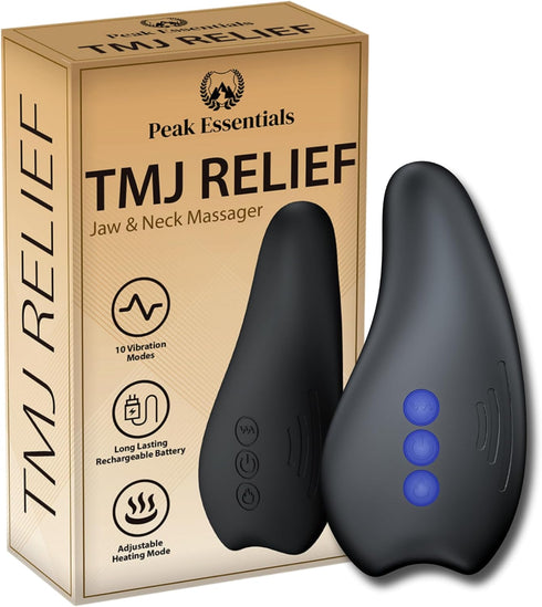 TMJ Relief Products Jaw Massager with Advanced Heating Modes - Ergonomic TMJ Massage Tool for Pain Relief