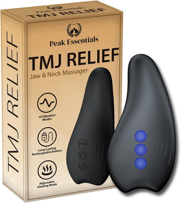 TMJ Relief Products Jaw Massager with Advanced Heating Modes - Ergonomic TMJ Massage Tool for Pain Relief