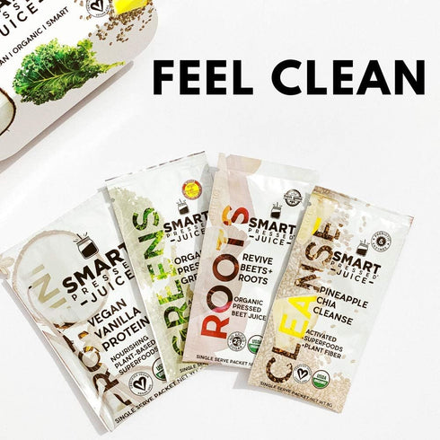 Smart Pressed Juice 1-Day Organic Juice Cleanse | Vegan Vanilla Protein, Green Juice, Beets Juice & Pineapple Chia